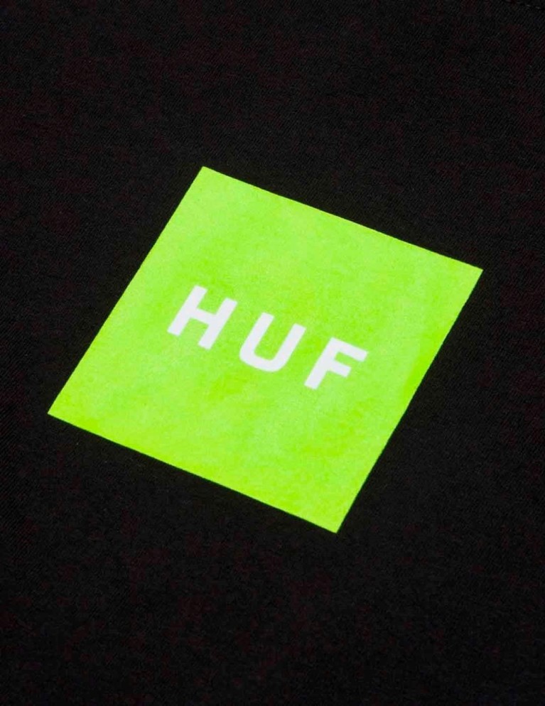 T-shirt HUF estentials box logo tee black